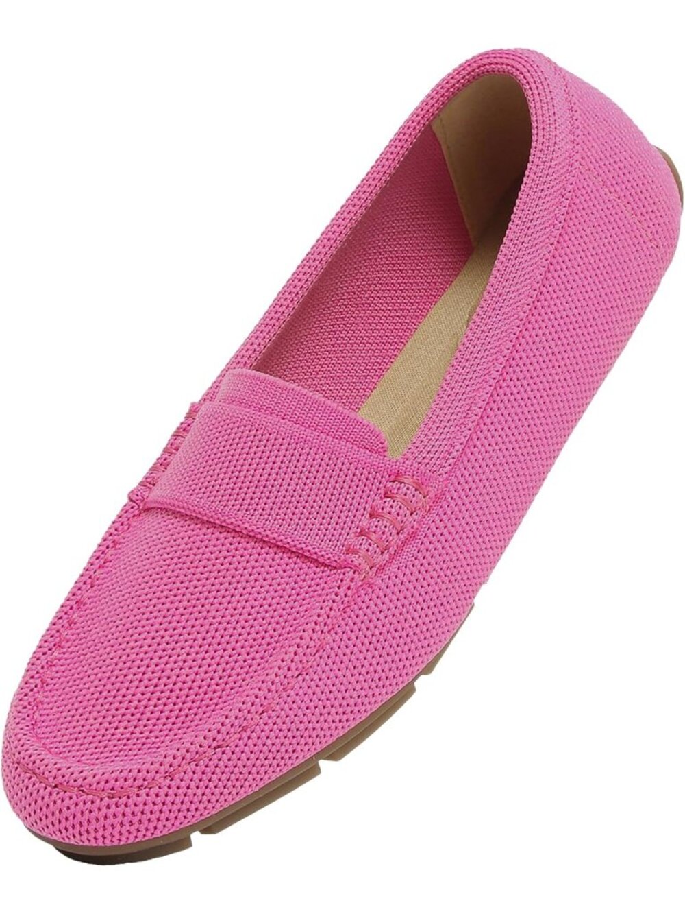 🆕Women's Rose Pink Mesh fabric Loafer Shoes Comfortable Casual Flat Shoes